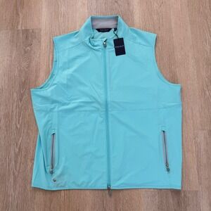 Peter Millar XXL Crown Crafted Mens Vest Turquoise Flex Adapt Full Zip Jacket